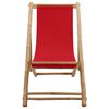 vidaXL Deck Chair Bamboo and Canvas Red