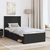 vidaXL Bed Frame with Headboard Black 90 x 190 cm Solid Pine Wood