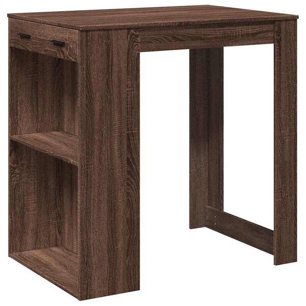 vidaXL Bar Table Brown Oak 102x70x103.5 cm Engineered Wood