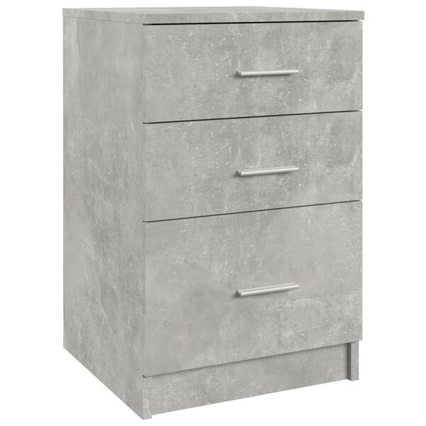 vidaXL Bed Cabinet Concrete Grey 40x40x63 cm Engineered Wood