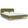 vidaXL Bed Frame with LED without Mattress Green Fabric 150x200 cm King Size