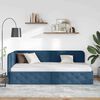 vidaXL Corner Bed Frame with Headboard Blue 90 x 190 cm Fabric