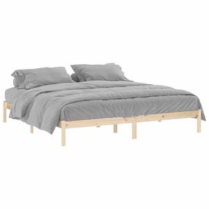vidaXL Bed Frame without Mattress 193x203 cm Solid Wood Pine King