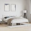 vidaXL Metal Bed Frame without Mattress with Headboard White 150x200cm