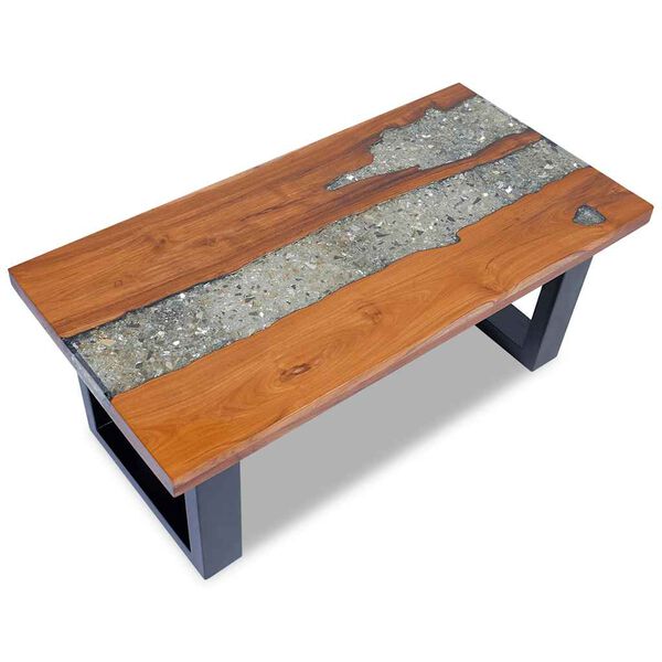 vidaXL Coffee Table Teak Resin 100x50 cm