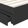 vidaXL Storage Bed with Headboard Black 90 x 190 cm Engineered Wood