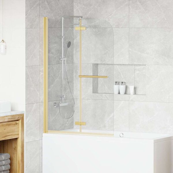 vidaXL Shower Enclosure Gold 95 x 140 cm ESG Glass and Aluminium