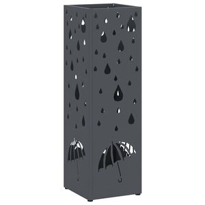 vidaXL Umbrella Stand Anthracite 15.5 x 15.5 x 49 cm Metal