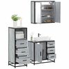 vidaXL 3 Piece Bathroom Furniture Set Grey Sonoma Engineered Wood