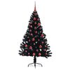 vidaXL Artificial Pre-lit Christmas Tree Black 150 cm PVC