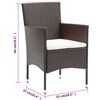 vidaXL Garden Dining Chairs 2 pcs Poly Rattan Brown