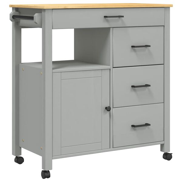 vidaXL Kitchen Trolley MONZA 84x40x88.5 cm Solid Wood Pine