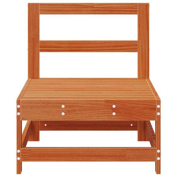 vidaXL Garden Middle Sofa Solid Pine Wood Wax Brown 124 x 62 x 70.5 cm