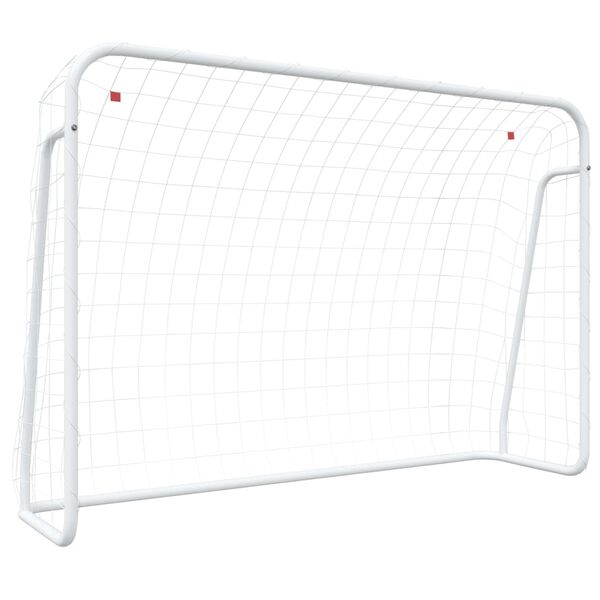 vidaXL Football Goal with Net White 214x75x152 cm Steel&Polyester