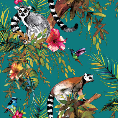 DUTCH WALLCOVERINGS Wallpaper Lemur Green 12402