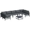vidaXL Garden Sofa Set with Cushion 8 pcs Black Steel