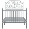 vidaXL Bed Frame without Mattress Grey Metal 100x200 cm