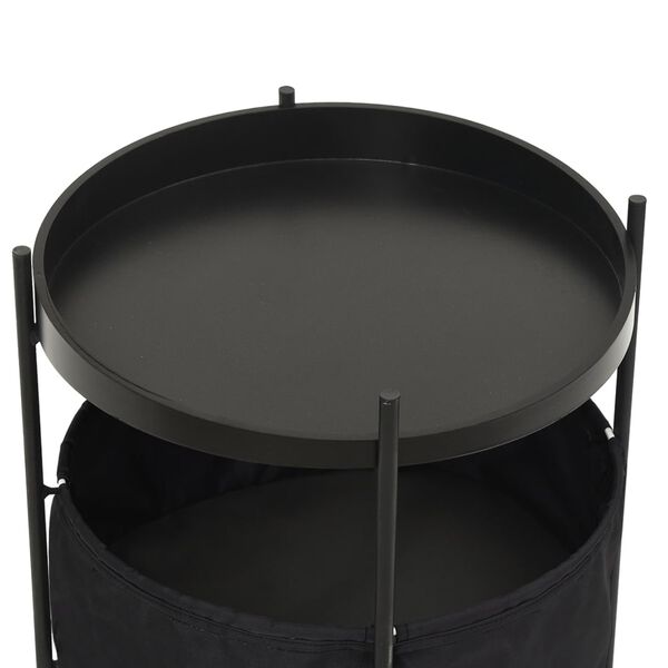 vidaXL Side Table with Basket 40x40x45.5 cm Black