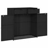 vidaXL Garden Storage Cabinet Black 105x55x113 cm Poly Rattan