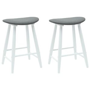 vidaXL Dining Chairs 2 pcs White 46 x 37 x 63 cm Solid Rubber Wood