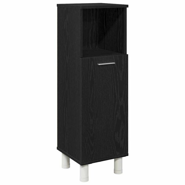 vidaXL Bathroom Cabinet Black Oak 30 x 30 x 95 cm Engineered Wood