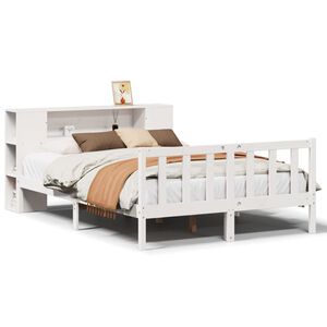 vidaXL Bookcase Bed without Mattress White 140x190 cm Solid Wood Pine