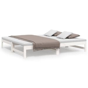 vidaXL Pull-out Day Bed without Mattress White 75x190 cm