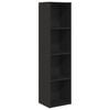 vidaXL Book Cabinet Wall-Mounted Black Oak 143 x 30 x 36 cm