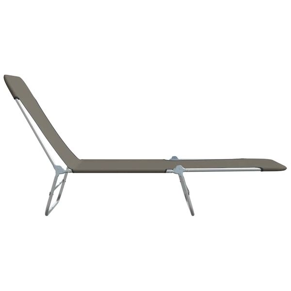 vidaXL Folding Sun Loungers 2 pcs Steel and Fabric Grey