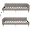 vidaXL Corner Bed Frame with Headboard Taupe 90 x 200 cm Fabric