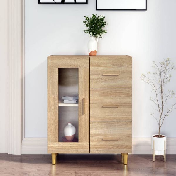 vidaXL Sideboard Sonoma Oak 69,5x34x90 cm Engineered Wood