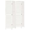 vidaXL Room Divider 4 Panels Retro White Solid Wood Paulownia