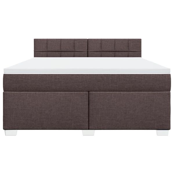 vidaXL Box Spring Bed with Mattress Dark Brown 180x200 cm Fabric