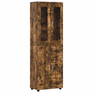 vidaXL Highboard FLORIN 60 x 35 x 182 cm Smoked Oak Engineered Wood