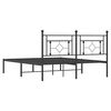 vidaXL Metal Bed Frame without Mattress with Headboard Black 160x200cm
