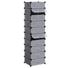 vidaXL Interlocking Shoe Organiser with 10 Compartments Black