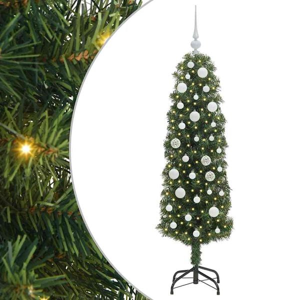 vidaXL Artificial Christmas Tree with 150 LEDs with Stand Green 150 cm