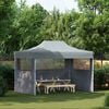 vidaXL Professional Folding Party Tent with 3 Sidewalls 3x4 m Steel Anthracite