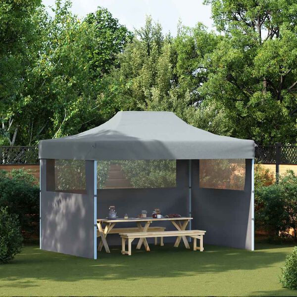 vidaXL Professional Folding Party Tent with 3 Sidewalls 3x4 m Steel Anthracite