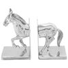 vidaXL Bookends 2 pcs Silver 11 x 14 x 25 cm Aluminium