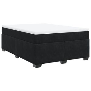 vidaXL Box Spring Bed with Mattress Black 140x200 cm Velvet