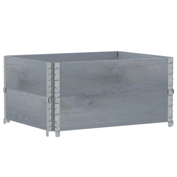 vidaXL Garden Planter Grey 80x60 cm Solid Wood Pine