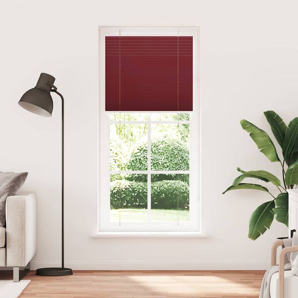 vidaXL Pleated Blind Bordeaux Red 90x200 cm Fabric Width 89.4 cm Polyester