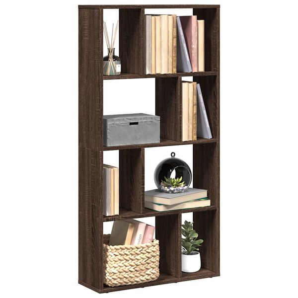 vidaXL Bookcase Brown Oak 60x20x120.5 cm Engineered Wood