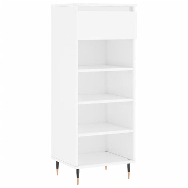 vidaXL Shoe Cabinet High Gloss White 40x36x105 cm Engineered Wood