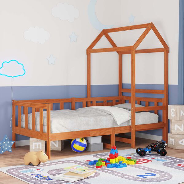 vidaXL Day Bed Set 2 pcs Wax Brown Solid Pine Wood