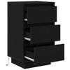 vidaXL Bedside Cabinet with LED Lights&nbsp;Black 38x34x65 cm