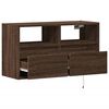 vidaXL TV Wall Cabinet with LED Lights Brown Oak 80x31x45 cm
