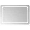 vidaXL LED Bathroom Mirror Transparent 90 x 60 cm Tempered Glass