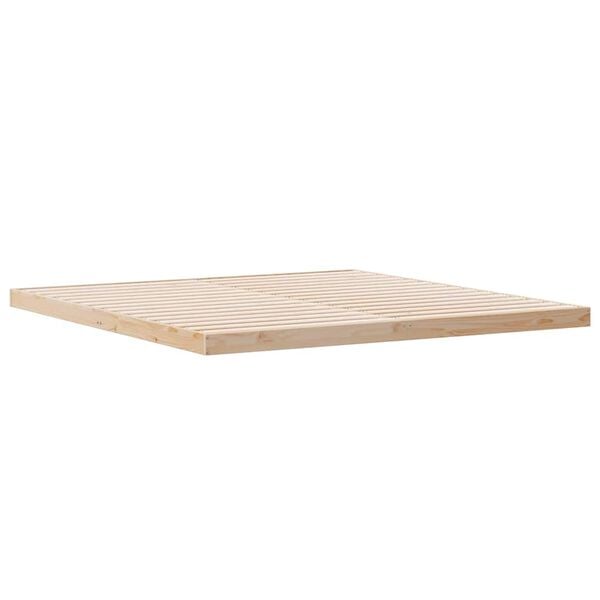 vidaXL Floor Bed Frame Natural 223.5 x 204 x 9 cm Solid Pine Wood